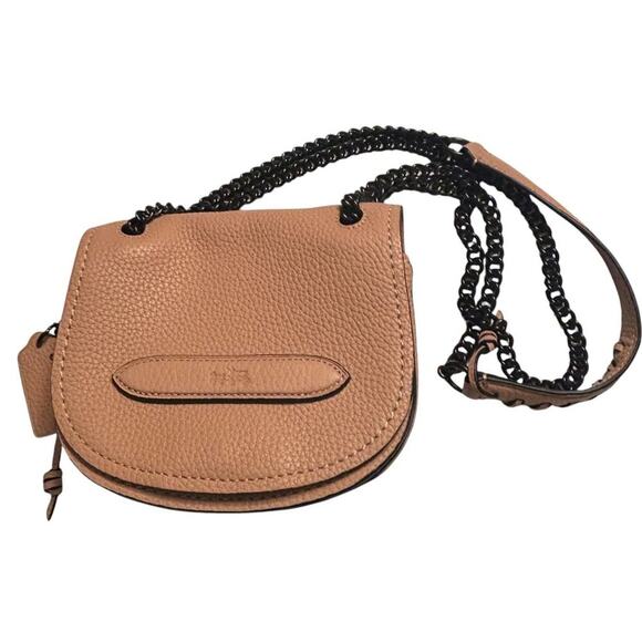 Coach Pebble Leather Small Shadow Crossbody Bag Beige - Picture 1 of 11